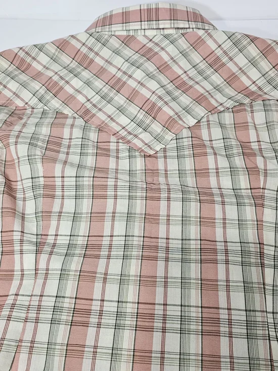 Wrangler Western Plaid Shirt Women's XL Pink White Cowboy Shirt Vintage Inspired - Picture 9 of 10
